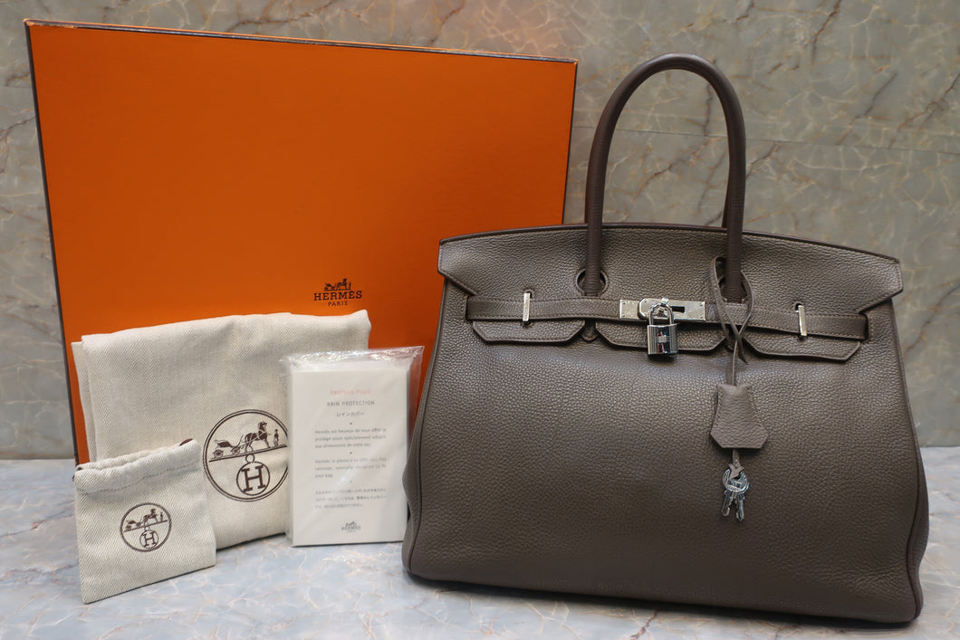 HERMES／エルメス バーキン35 トゴ エタン □O刻印 ハンドバッグ 600100035