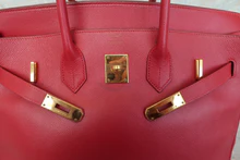 画像をギャラリービューアに読み込む, HERMES/エルメス バーキン35 クシュベル ルージュヴィフ □B刻印 ハンドバッグ 700060050