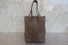 画像をギャラリービューアに読み込む, HERMES/エルメス ピコタンロックMM トリヨンクレマンス エトゥープ C刻印 ハンドバッグ 700120203