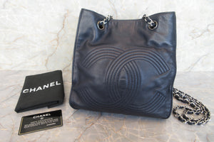 CHANEL/シャネル ココマークチェーンショルダーバッグ ラムスキン ネイビー/シルバー金具 ショルダーバッグ 600120208