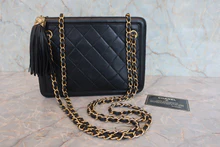 画像をギャラリービューアに読み込む, CHANEL/シャネル マトラッセフリンジショルダーバッグ ラムスキン ブラック/ゴールド金具 ショルダーバッグ 800040093