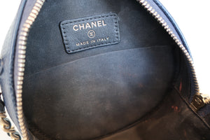 CHANEL/シャネル マトラッセラウンドチェーンショルダーバッグ キャビアスキン ネイビー/ブラック/ゴールド金具 ショルダーバッグ 700010086