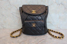 画像をギャラリービューアに読み込む, CHANEL/シャネル マトラッセチェーンリュック ラムスキン ブラック/ゴールド金具 リュック 800040075