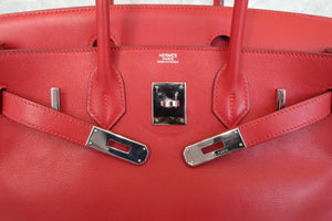 HERMES BIRKIN 30 Swift leather Rouge garance □J刻印 Hand bag 700010047