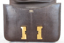 将图片加载到图库查看器，HERMES CONSTANCE 24 Lizard Brown  〇H刻印 Shoulder bag 600120318
