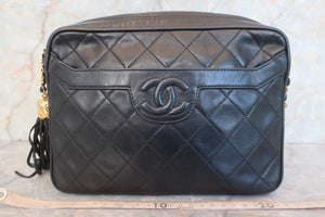 CHANEL/シャネル マトラッセフリンジチェーンショルダーバッグ ラムスキン ブラック/ゴールド金具 ショルダーバッグ 600110018