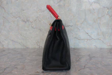 画像をギャラリービューアに読み込む, HERMES／エルメス ケリー32 ヴォーガリバー ブラック/ルージュヴィフ 〇Z刻印 ショルダーバッグ 800030045
