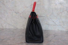 画像をギャラリービューアに読み込む, HERMES/エルメス ケリー32 ヴォーガリバー ブラック/ルージュヴィフ 〇Z刻印 ショルダーバッグ 800030045