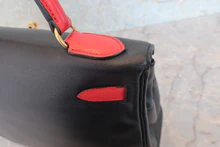 画像をギャラリービューアに読み込む, HERMES/エルメス ケリー32 ヴォーガリバー ブラック/ルージュヴィフ 〇Z刻印 ショルダーバッグ 800030045