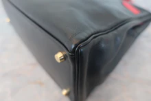 画像をギャラリービューアに読み込む, HERMES／エルメス ケリー32 ヴォーガリバー ブラック/ルージュヴィフ 〇Z刻印 ショルダーバッグ 800030045
