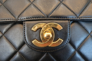 CHANEL/シャネル 中マトラッセシングルフラップチェーンショルダーバッグ ラムスキン ブラック/ゴールド金具 ショルダーバッグ 600110062