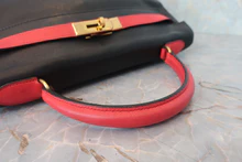 画像をギャラリービューアに読み込む, HERMES／エルメス ケリー32 ヴォーガリバー ブラック/ルージュヴィフ 〇Z刻印 ショルダーバッグ 800030045
