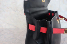 画像をギャラリービューアに読み込む, HERMES／エルメス ケリー32 ヴォーガリバー ブラック/ルージュヴィフ 〇Z刻印 ショルダーバッグ 800030045
