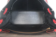 画像をギャラリービューアに読み込む, HERMES/エルメス ケリー32 ヴォーガリバー ブラック/ルージュヴィフ 〇Z刻印 ショルダーバッグ 800030045