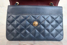 画像をギャラリービューアに読み込む, CHANEL/シャネル マトラッセチェーンショルダーバッグ ラムスキン ネイビー/ゴールド金具 ショルダーバッグ 800040085