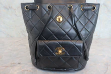 画像をギャラリービューアに読み込む, CHANEL/シャネル マトラッセチェーンリュック ラムスキン ブラック/ゴールド金具 リュック 800010217