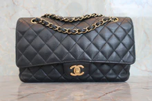 画像をギャラリービューアに読み込む, CHANEL/シャネル マトラッセＷフラップＷチェーンショルダーバッグ キャビアスキン ブラック/ゴールド金具 ショルダーバッグ 800030114
