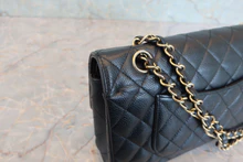 画像をギャラリービューアに読み込む, CHANEL/シャネル マトラッセWフラップWチェーンショルダーバッグ キャビアスキン ブラック/ゴールド金具 ショルダーバッグ 800030114
