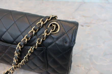 画像をギャラリービューアに読み込む, CHANEL/シャネル マトラッセWフラップWチェーンショルダーバッグ キャビアスキン ブラック/ゴールド金具 ショルダーバッグ 800030114