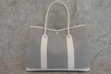 将图片加载到图库查看器，HERMES  GARDEN PARTY PM Toile officier/Leather Blue/White T刻印Tote bag 700010075
