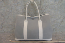 将图片加载到图库查看器，HERMES  GARDEN PARTY PM Toile officier/Leather Blue/White T刻印Tote bag 700010075
