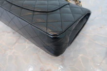 画像をギャラリービューアに読み込む, CHANEL/シャネル マトラッセＷフラップＷチェーンショルダーバッグ キャビアスキン ブラック/ゴールド金具 ショルダーバッグ 800030114
