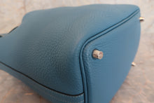 将图片加载到图库查看器，HERMES PICOTIN LOCK PM Clemence leather Blue jean T刻印 Hand bag 700010117
