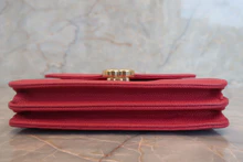 画像をギャラリービューアに読み込む, CHANEL/シャネル ココマークチェーンウォレット キャビアスキン ピンク/ゴールド金具 ショルダーバッグ 700120136