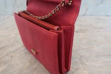 画像をギャラリービューアに読み込む, CHANEL/シャネル ココマークチェーンウォレット キャビアスキン ピンク/ゴールド金具 ショルダーバッグ 700120136

