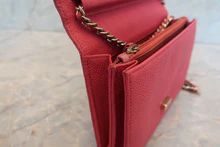 画像をギャラリービューアに読み込む, CHANEL/シャネル ココマークチェーンウォレット キャビアスキン ピンク/ゴールド金具 ショルダーバッグ 700120136
