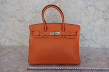 画像をギャラリービューアに読み込む, HERMES/エルメス バーキン30 トリヨンクレマンス オレンジ □J刻印 ハンドバッグ 800030041