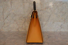 画像をギャラリービューアに読み込む, HERMES/エルメス ケリー32 クシュベル ジョーヌ/ネイビー 〇Z刻印 ショルダーバッグ 700030081