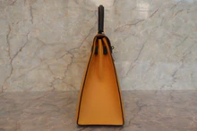 画像をギャラリービューアに読み込む, HERMES/エルメス ケリー32 クシュベル ジョーヌ/ネイビー 〇Z刻印 ショルダーバッグ 700030081