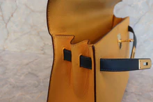 画像をギャラリービューアに読み込む, HERMES/エルメス ケリー32 クシュベル ジョーヌ/ネイビー 〇Z刻印 ショルダーバッグ 700030081