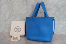 画像をギャラリービューアに読み込む, HERMES／エルメス ピコタンロックＭＭ トリヨンクレマンス ブルーザンジバル X刻印 ハンドバッグ 700100043
