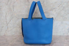 画像をギャラリービューアに読み込む, HERMES/エルメス ピコタンロックMM トリヨンクレマンス ブルーザンジバル X刻印 ハンドバッグ 700100043