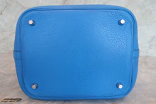 画像をギャラリービューアに読み込む, HERMES/エルメス ピコタンロックMM トリヨンクレマンス ブルーザンジバル X刻印 ハンドバッグ 700100043