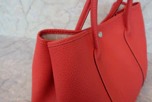 画像をギャラリービューアに読み込む, HERMES/エルメス ガーデンパーティPM カントリー ルージュピヴォワンヌ R刻印 トートバッグ 700110067