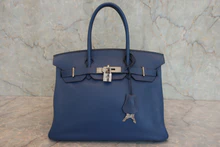 画像をギャラリービューアに読み込む, HERMES/エルメス バーキン30 トリヨンクレマンス ブルー □J刻印 ハンドバッグ 800030031