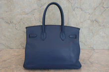 画像をギャラリービューアに読み込む, HERMES/エルメス バーキン30 トリヨンクレマンス ブルー □J刻印 ハンドバッグ 800030031