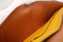 画像をギャラリービューアに読み込む, HERMES/エルメス ドゴンGM トゴ ゴールド/ソレイユ □M刻印 財布 800010095