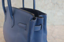 画像をギャラリービューアに読み込む, HERMES/エルメス バーキン30 トリヨンクレマンス ブルー □J刻印 ハンドバッグ 800030031
