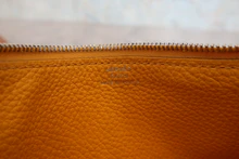 画像をギャラリービューアに読み込む, HERMES/エルメス ドゴンGM トゴ ゴールド/ソレイユ □M刻印 財布 800010095
