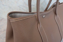 画像をギャラリービューアに読み込む, HERMES/エルメス ガーデンパーティPM ネゴンダ エトゥープ □P刻印 トートバッグ 800040112