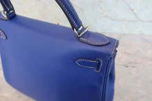 画像をギャラリービューアに読み込む, HERMES/エルメス キャンディケリー28 ヴォーエプソン ブルーエレクトリック/ミコノス □O刻印 ショルダーバッグ 800040078