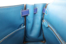 画像をギャラリービューアに読み込む, HERMES／エルメス キャンディケリー28 ヴォーエプソン ブルーエレクトリック/ミコノス □O刻印 ショルダーバッグ 800040078
