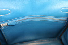 画像をギャラリービューアに読み込む, HERMES/エルメス キャンディケリー28 ヴォーエプソン ブルーエレクトリック/ミコノス □O刻印 ショルダーバッグ 800040078