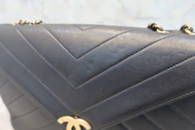 画像をギャラリービューアに読み込む, CHANEL/シャネル Vステッチチェーンショルダーバッグ ラムスキン ブラック/ゴールド金具 ショルダーバッグ 800030065
