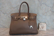 画像をギャラリービューアに読み込む, HERMES／エルメス バーキン30 トリヨンクレマンス エトゥープ □H刻印 ハンドバッグ 8000020023
