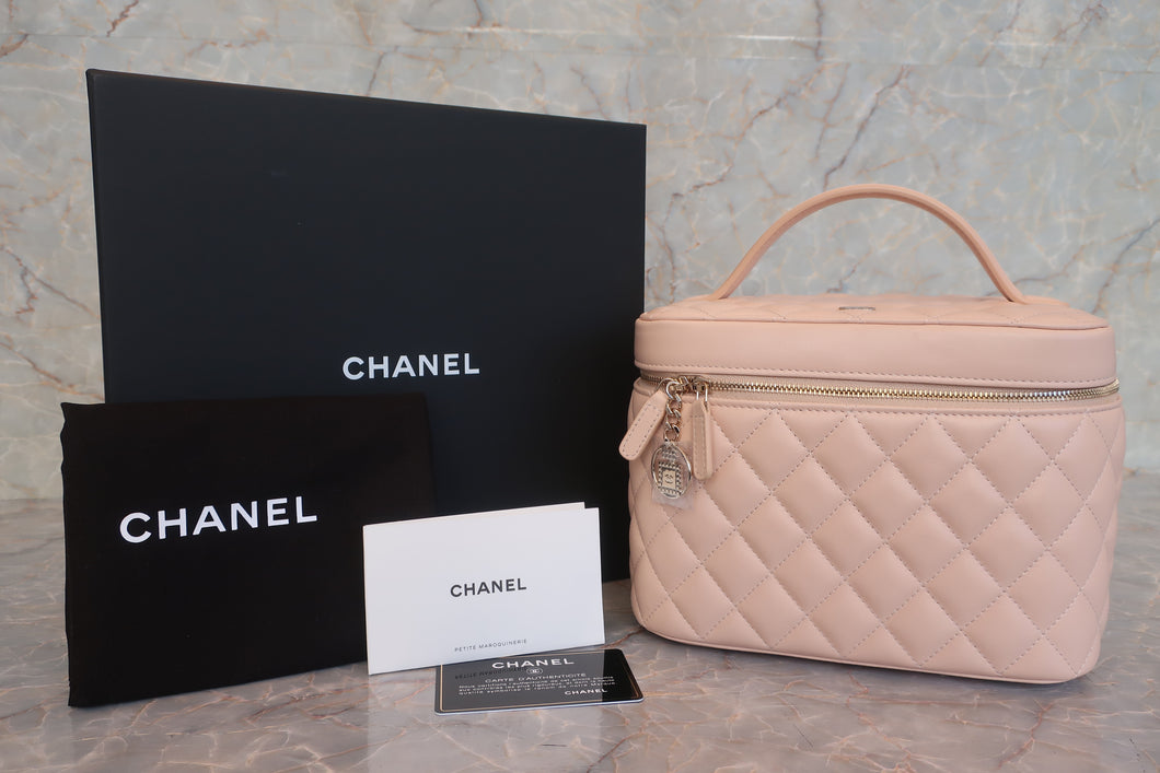 CHANEL/シャネル マトラッセバニティ ラムスキン ピンク/シルバー金具 バニティ 6001100191